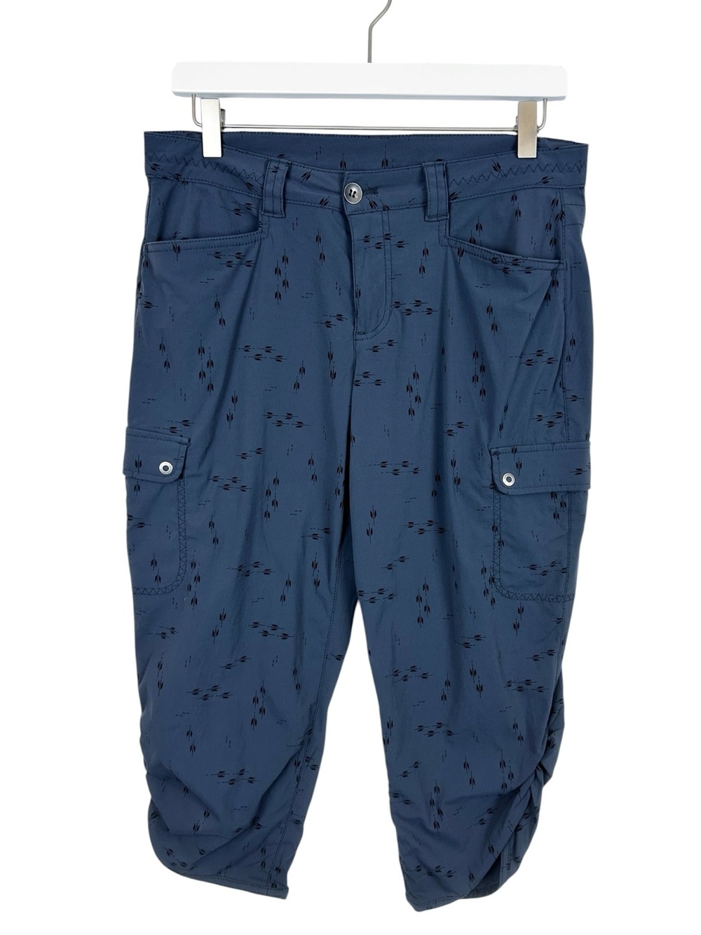 Eddie Bauer Blue Printed Hiking Capris Size 6